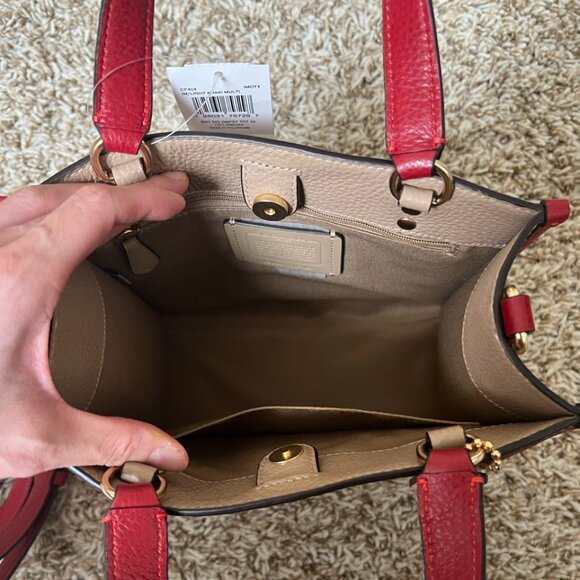 Coach Lunar New Year Dempsey Tote Bag 22 In Signature Canvas With Rabbit And Car - Picture 5 of 9